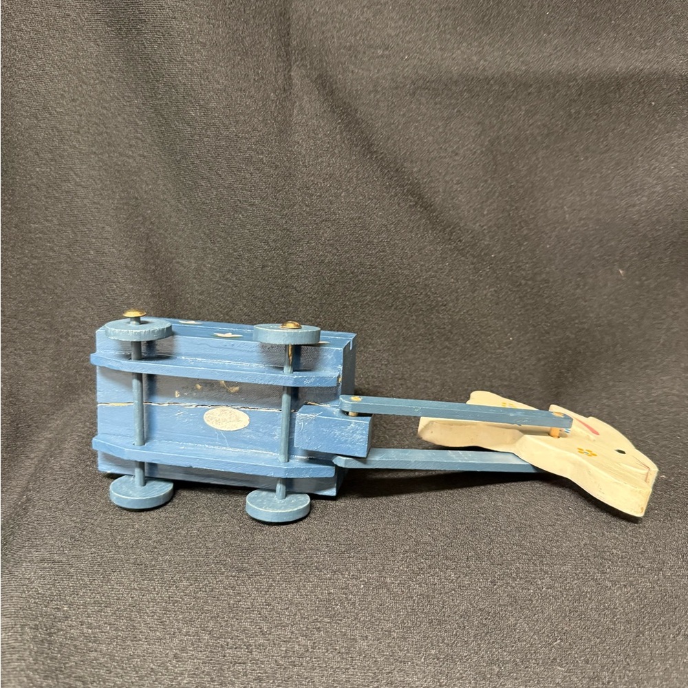 Easter bunny with cart vintage wooden hand painted - Picture 3 of 4
